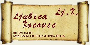 Ljubica Kočović vizit kartica